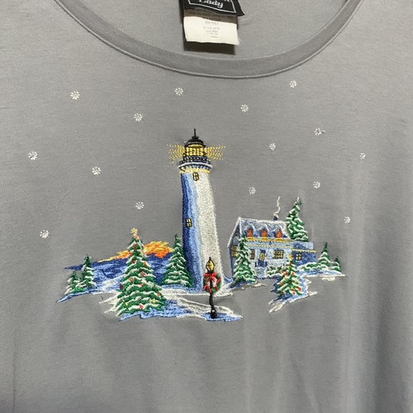 SOUTHERN LADY - WINTER LIGHTHOUSE LONG SLEEVE SHIRT (XL) - Picture 2 of 7